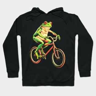 Funny Frog On A Bike Hoodie